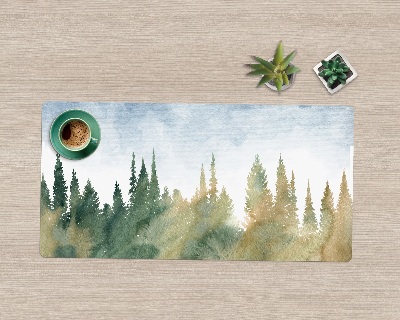 Pracovní podložka na stůl Lesní akvarel krajiny