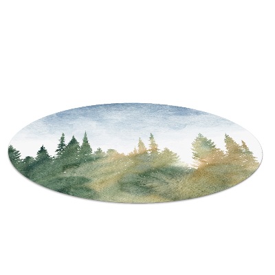 Podložka pod židli Lesní akvarel krajiny
