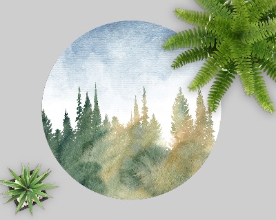 Podložka pod židli Lesní akvarel krajiny