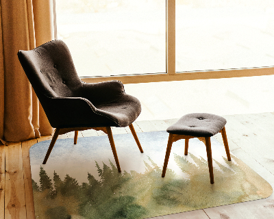 Podložka pod kancelářskou židli Lesní akvarel krajiny
