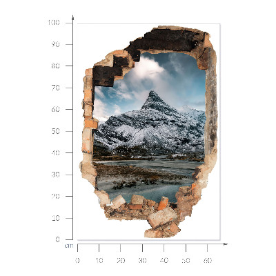 Fototapeta díra ve zdi 66x100 Horské panorama
