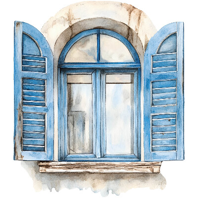 Nálepka na okno s výhledem 87x100 Dřevěné okenice