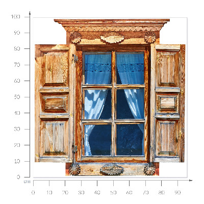 Nálepka na okno s výhledem 96x100 Rustikální okno