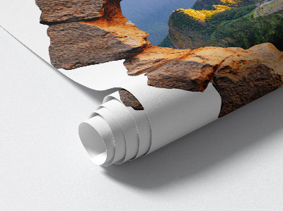 Fototapeta díra ve zdi 100x99 Skalní okno