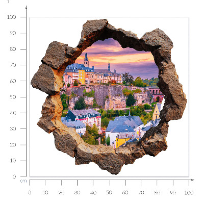 Fototapeta díra ve zdi 100x99 Kamenné okno