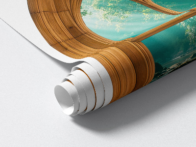 Nálepka na okno s výhledem 80x100 Tropická krajina