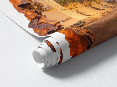 Fototapeta díra ve zdi 83x100 Noční světla