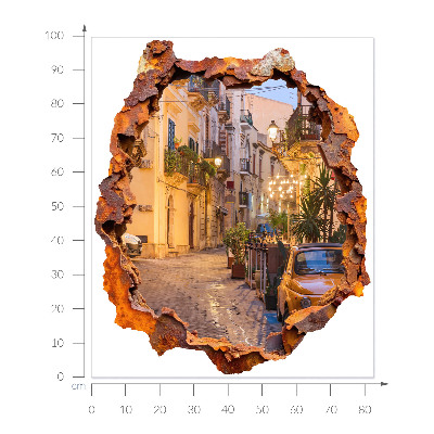 Fototapeta díra ve zdi 83x100 Noční světla