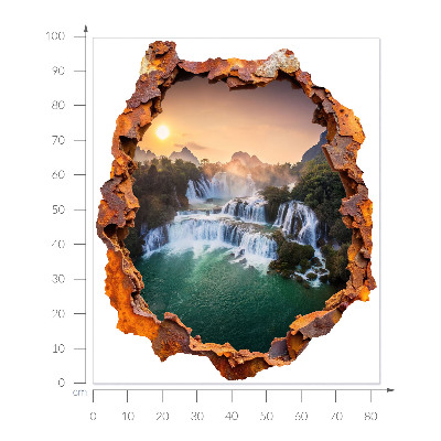 Fototapeta díra ve zdi 83x100 Přírodní panorama