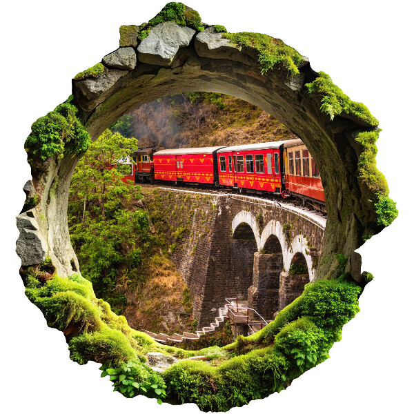 Fototapeta díra ve zdi 93x100 Zelený výhled