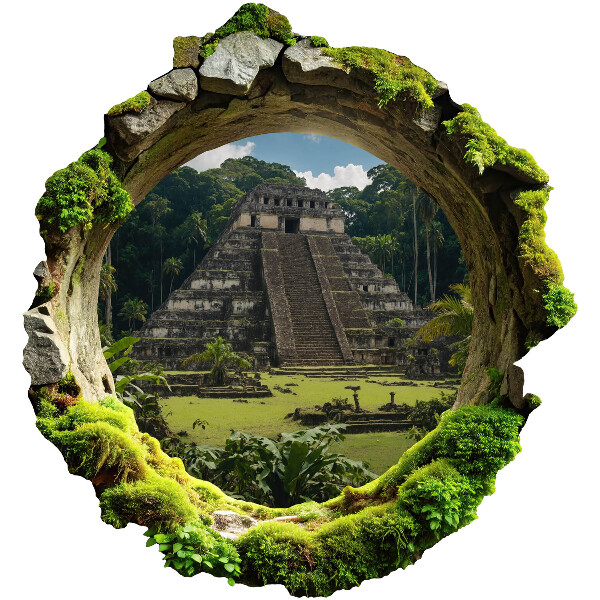 Fototapeta díra ve zdi 93x100 Tropická scenérie