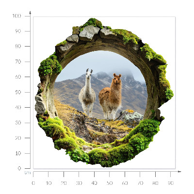 Fototapeta díra ve zdi 93x100 Horská oáza