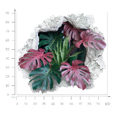 Fototapeta díra ve zdi 100x91 Tropické složení