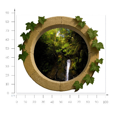 Nálepka na okno s výhledem 100x87 Zelená krajina