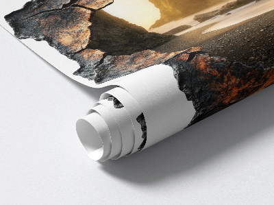 Fototapeta díra ve zdi 126x130 Vodní kameny