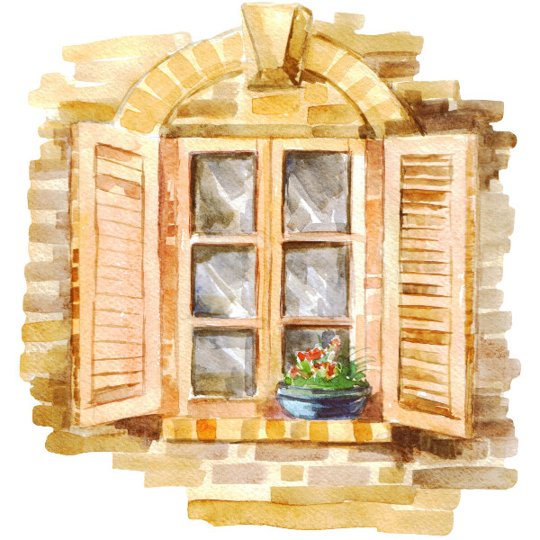 Nálepka na okno s výhledem 121x130 Idylické okno