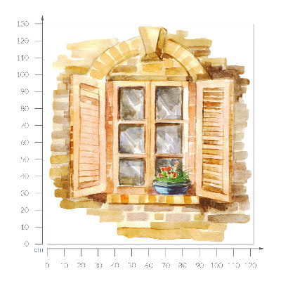 Nálepka na okno s výhledem 121x130 Idylické okno