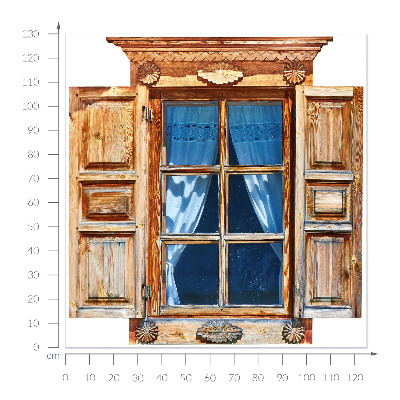 Nálepka na okno s výhledem 125x130 Rustikální okno