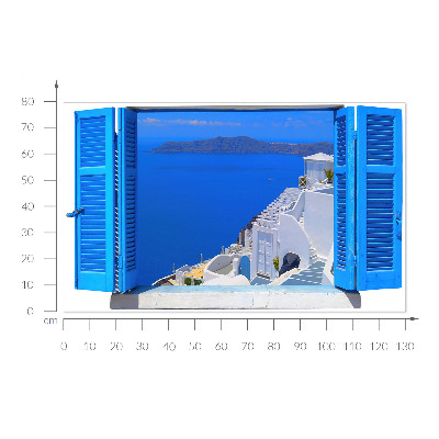 Nálepka na okno s výhledem 130x79 Středomořská krajina