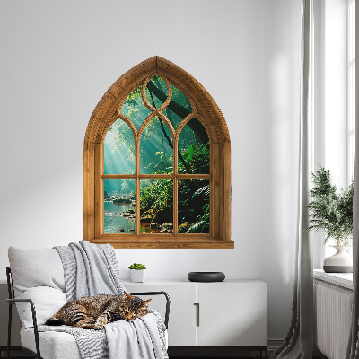 Nálepka na okno s výhledem 104x130 Tropická krajina