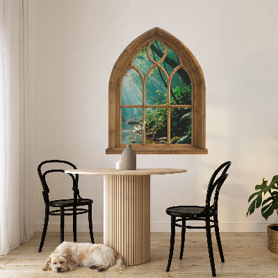 Nálepka na okno s výhledem 104x130 Tropická krajina