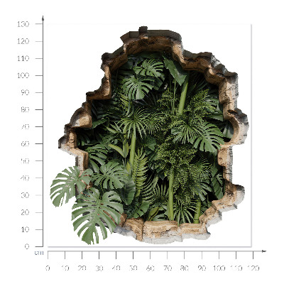 Fototapeta díra ve zdi 119x130 Tropická příroda