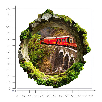Fototapeta díra ve zdi 121x130 Zelený výhled