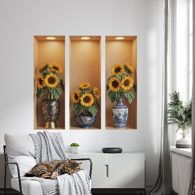 3D samolepka do dětského pokoje 130x118 Kytice slunečnic