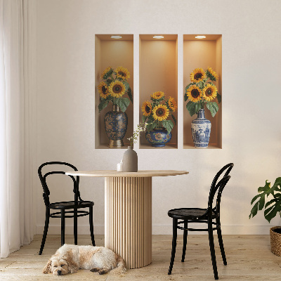 3D samolepka do dětského pokoje 130x118 Kytice slunečnic