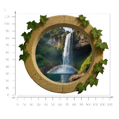 Nálepka na okno s výhledem 130x113 Přírodní oáza