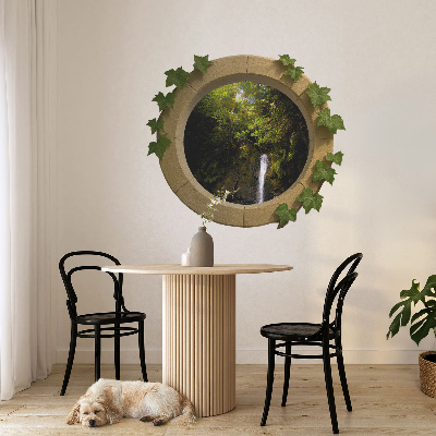 Nálepka na okno s výhledem 130x113 Zelená krajina