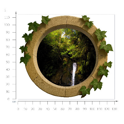 Nálepka na okno s výhledem 130x113 Zelená krajina
