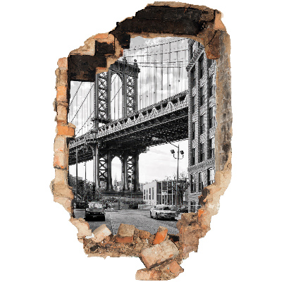 Samolepka díra ve zdi 3D 40x60 Městská krajina