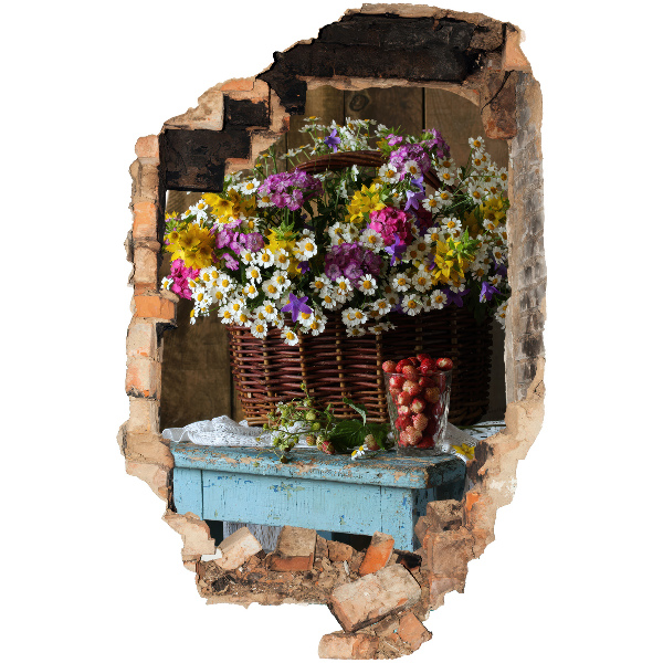 Samolepka díra ve zdi 3D 40x60 Rustikální kouzlo