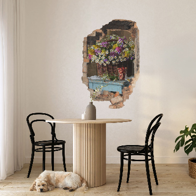 Samolepka díra ve zdi 3D 40x60 Rustikální kouzlo