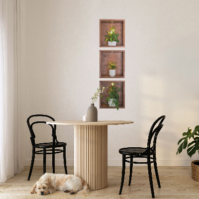 Samolepka na zeď 3D 17x60 Rostlinné výklenky