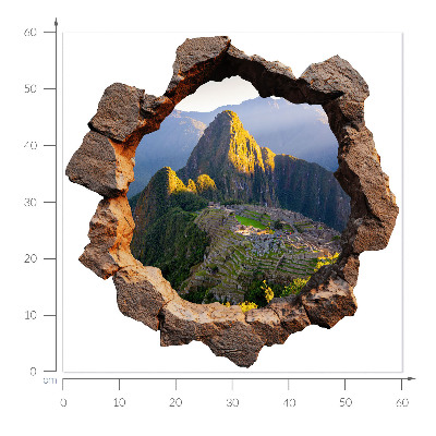 Samolepka díra ve zdi 3D 60x60 Skalní okno