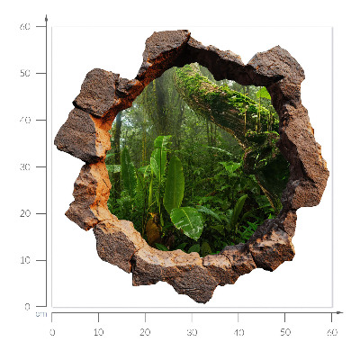 Samolepka díra ve zdi 3D 60x60 Zelený zázrak