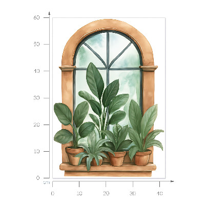 Fototapeta okno 3D 42x60 Oknové rostliny.