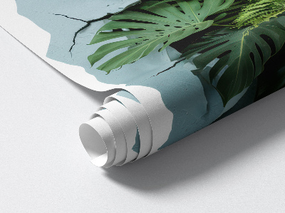 Samolepka díra ve zdi 3D 54x60 Výbuch rostliny