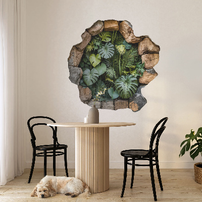 Samolepka díra ve zdi 3D 60x60 Tropická oáza