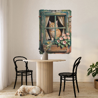 Fototapeta okno 3D 45x60 Kotě v okně