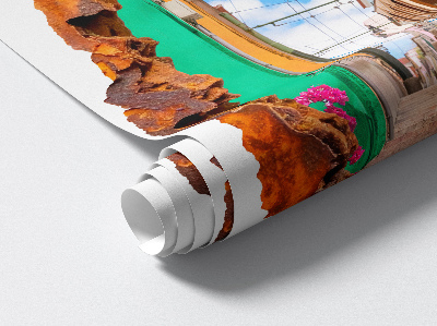 Samolepka díra ve zdi 3D 50x60 Nostalgická krajina