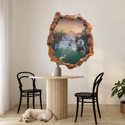 Samolepka díra ve zdi 3D 50x60 Přírodní panorama