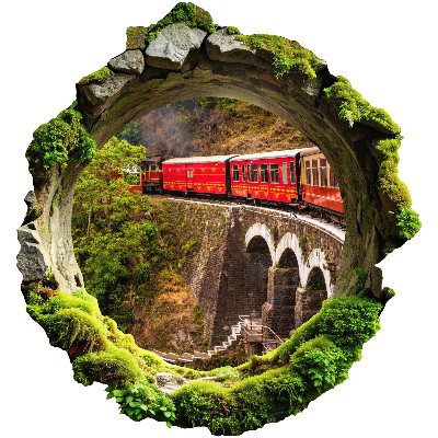 Samolepka díra ve zdi 3D 56x60 Zelený výhled