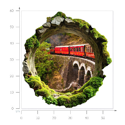 Samolepka díra ve zdi 3D 56x60 Zelený výhled