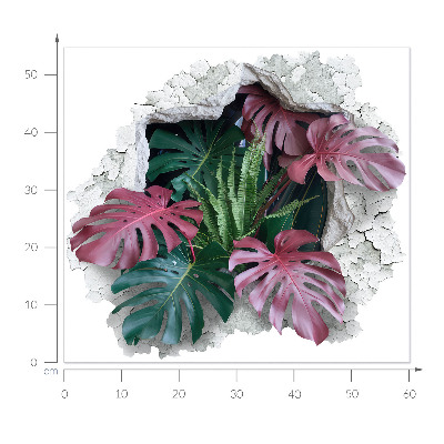 Samolepka díra ve zdi 3D 60x54 Tropické složení