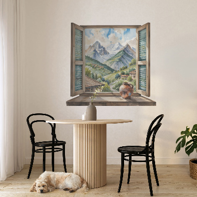 Fototapeta okno 3D 60x55 Horská krajina