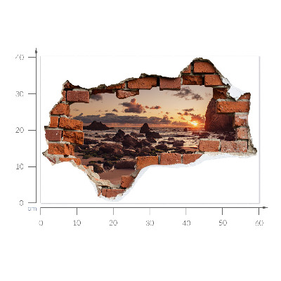 Samolepka díra ve zdi 3D 60x40 Pobřeží snů