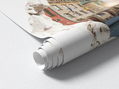 Samolepka díra ve zdi 3D 60x57 Městský trh